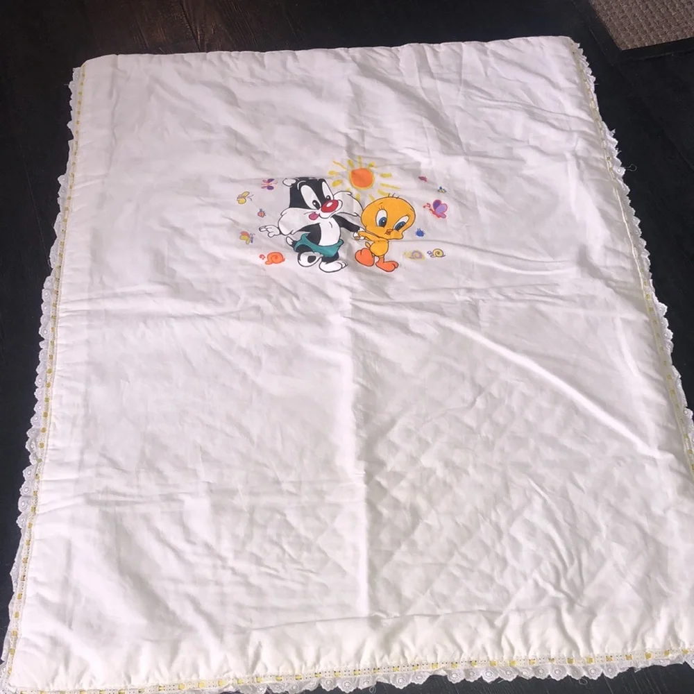 Looney Tunes Sylvester‎ Tweety Bird Toddler Bed Comforter Blanket Vintage